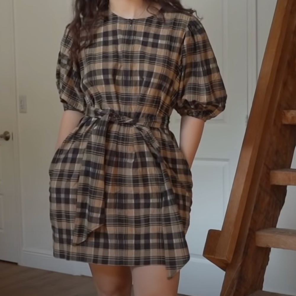 Ganni plaid dress only worn once